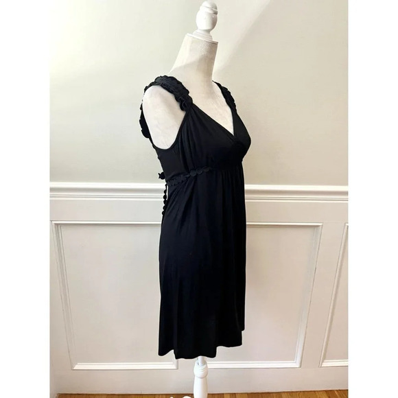 Juicy Couture Black Jersey Dress Crochet Lace Trim Small - Picture 2 of 5